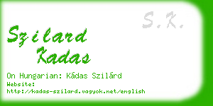 szilard kadas business card